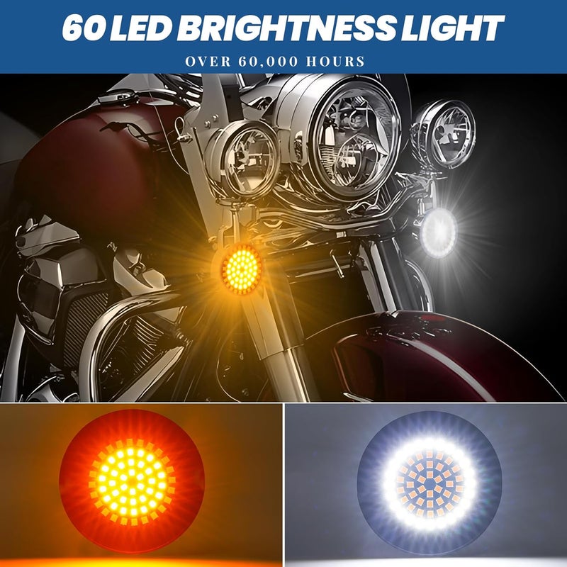 AEEAST 1157 LED Turn Signals 3 1/4", Front Rear Combo Set Flat Housing Led Light Fit for Harley Davidson Electra Glide Road King Softail Tour Glide Ultra Limited 1986-2025 - Image 2